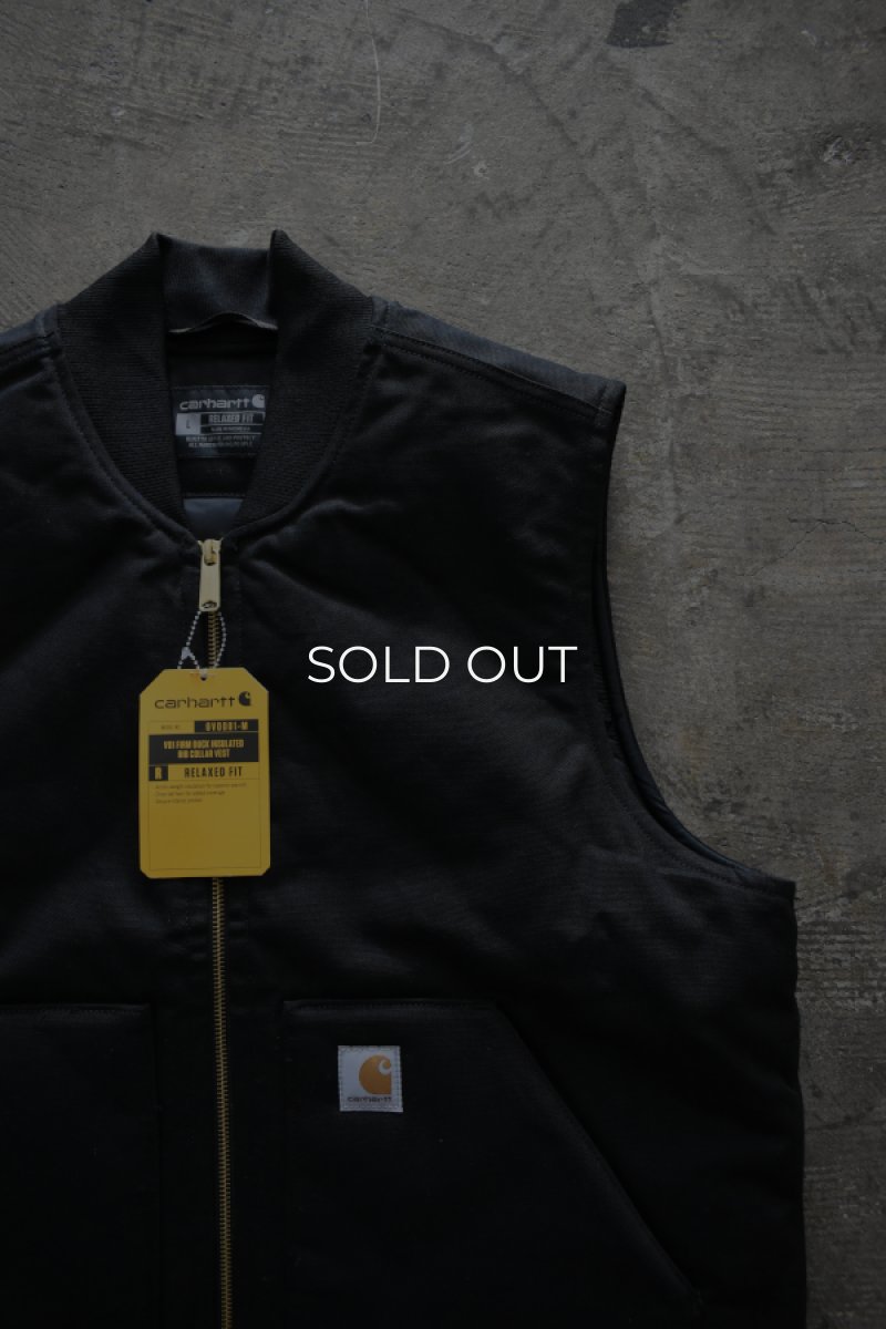 画像2: [NEW] Carhartt V01 firm duck insulated rib collar vest [BLACK] (2)