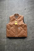 画像1: [NEW] Carhartt V01 firm duck insulated rib collar vest [BROWN] (1)