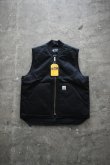 画像1: [NEW] Carhartt V01 firm duck insulated rib collar vest [BLACK] (1)