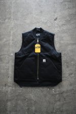 画像1: [NEW] Carhartt V01 firm duck insulated rib collar vest [BLACK] (1)
