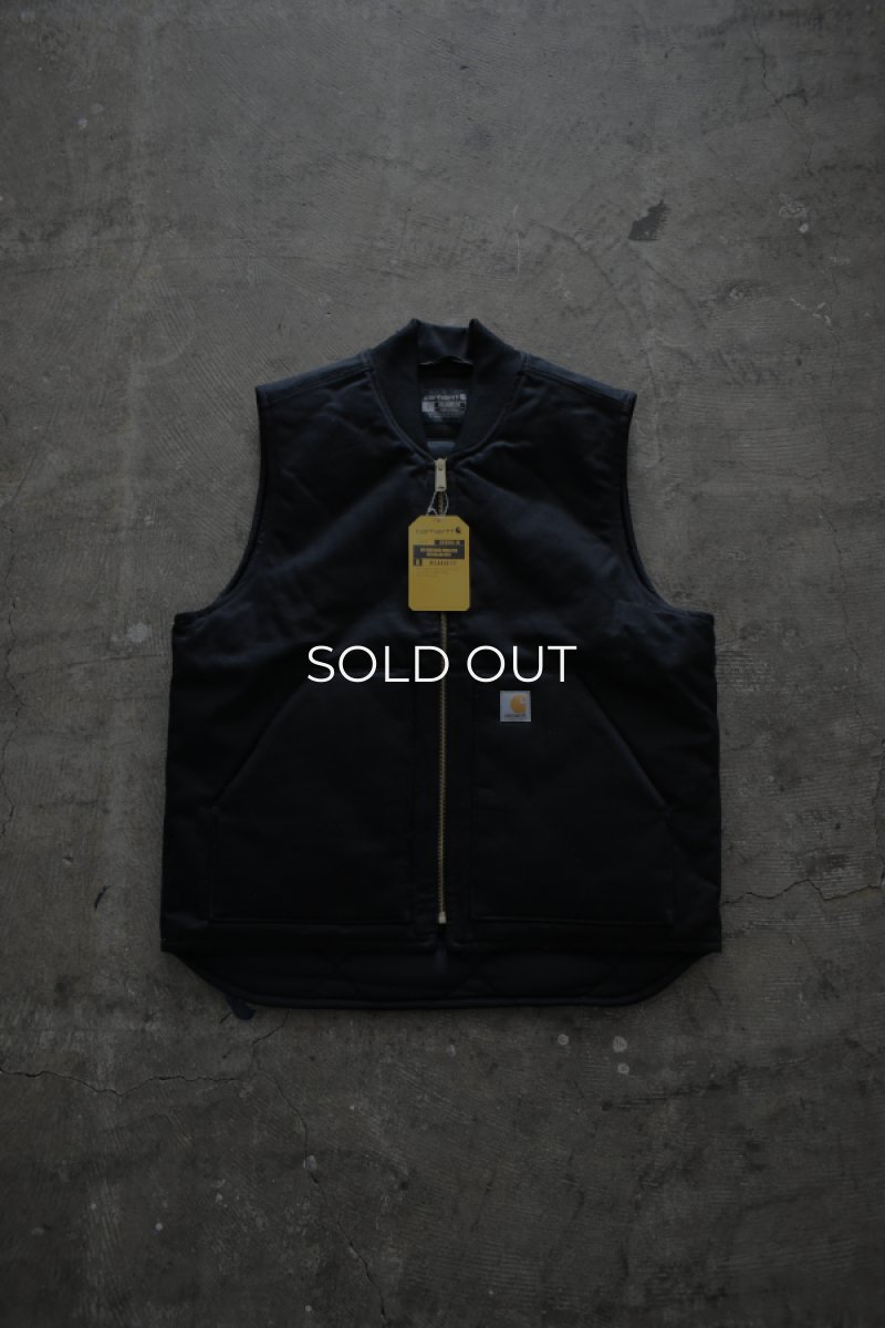 画像1: [NEW] Carhartt V01 firm duck insulated rib collar vest [BLACK] (1)