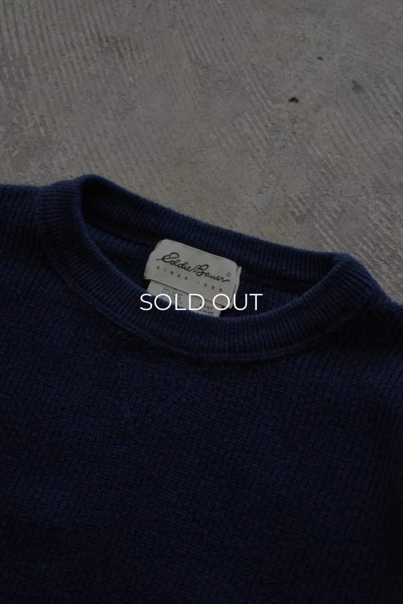 画像2: 90's Eddie Bauer cotton crew neck sweater -made in USA- (2)