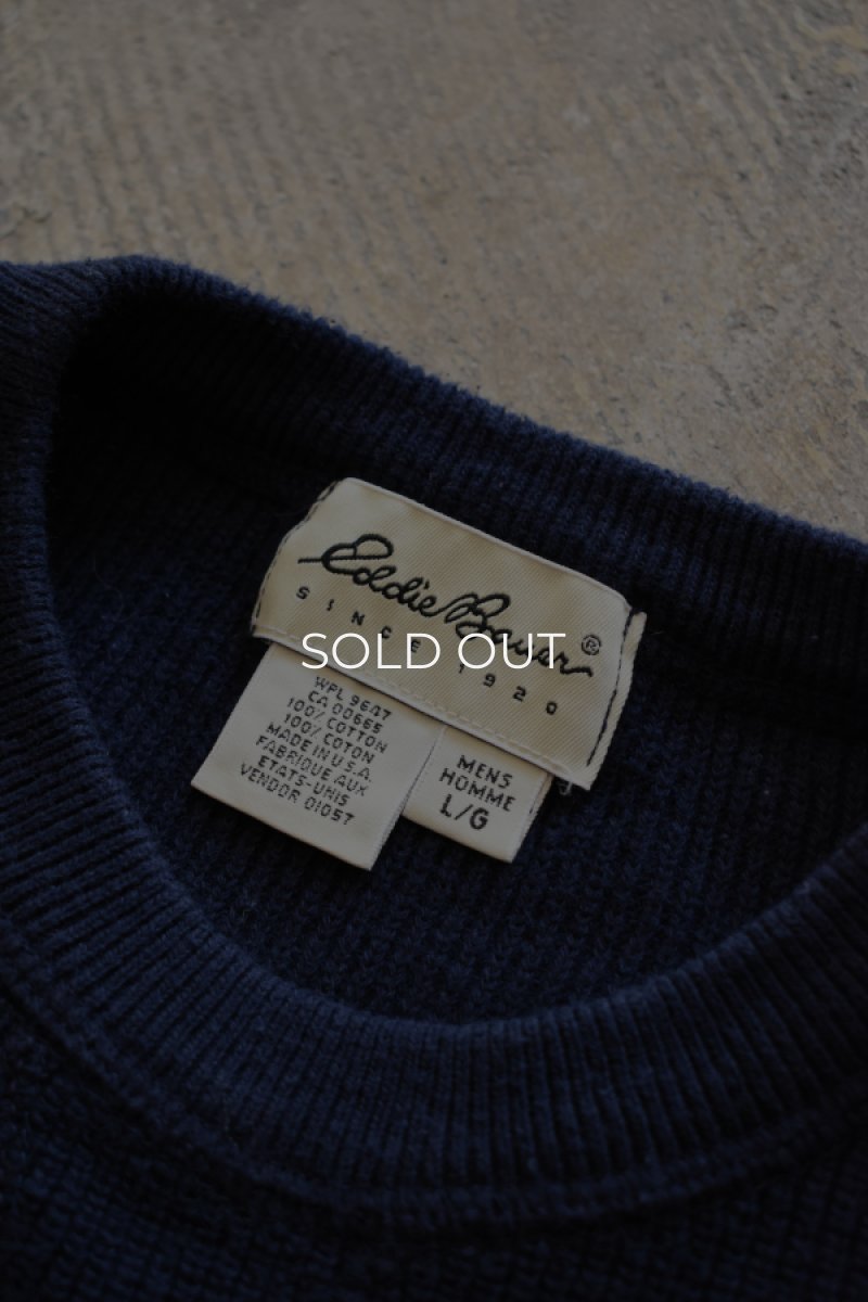 画像3: 90's Eddie Bauer cotton crew neck sweater -made in USA- (3)