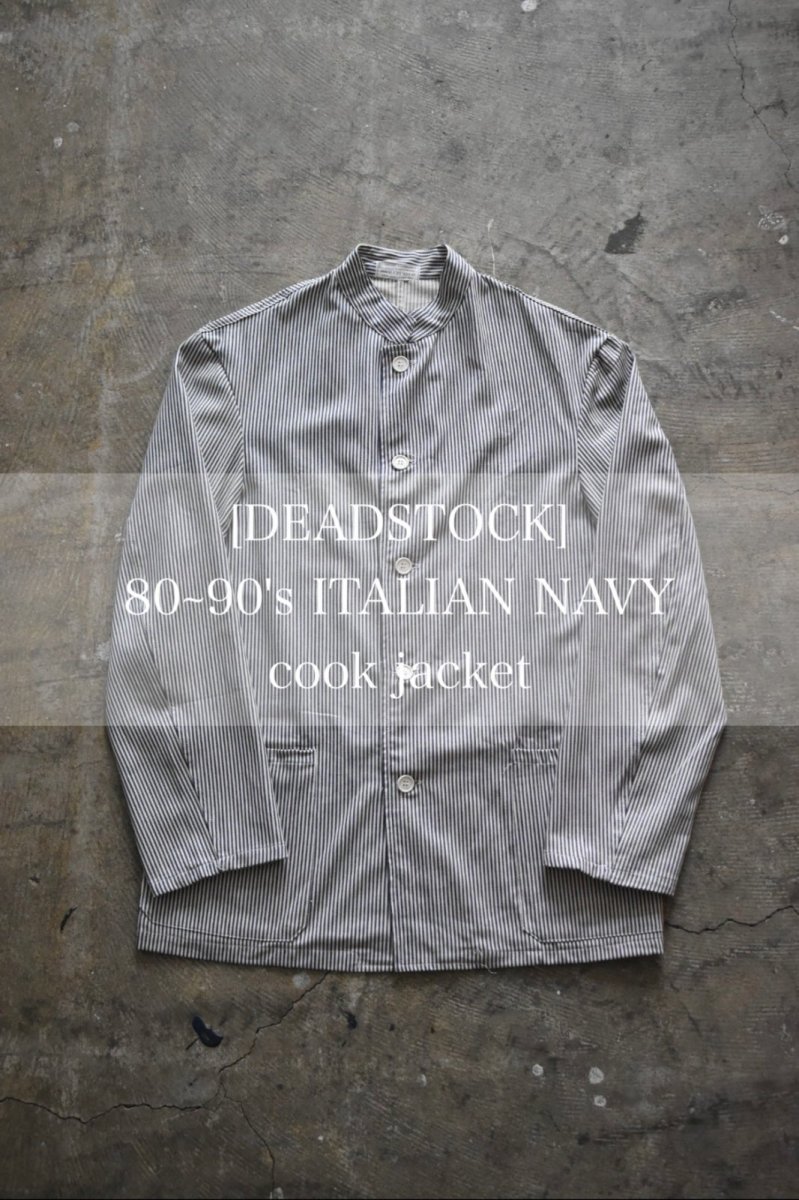 画像1: [DEADSTOCK] 80~90's ITALIAN NAVY cook jacket (1)