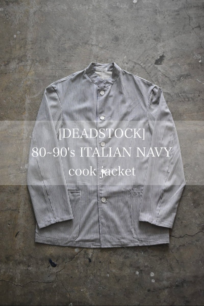 画像1: [DEADSTOCK] 80~90's ITALIAN NAVY cook jacket (1)