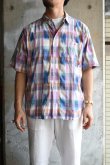 画像1: 80's Eddie Bauer S/S check shirt -made in INDIA- (1)