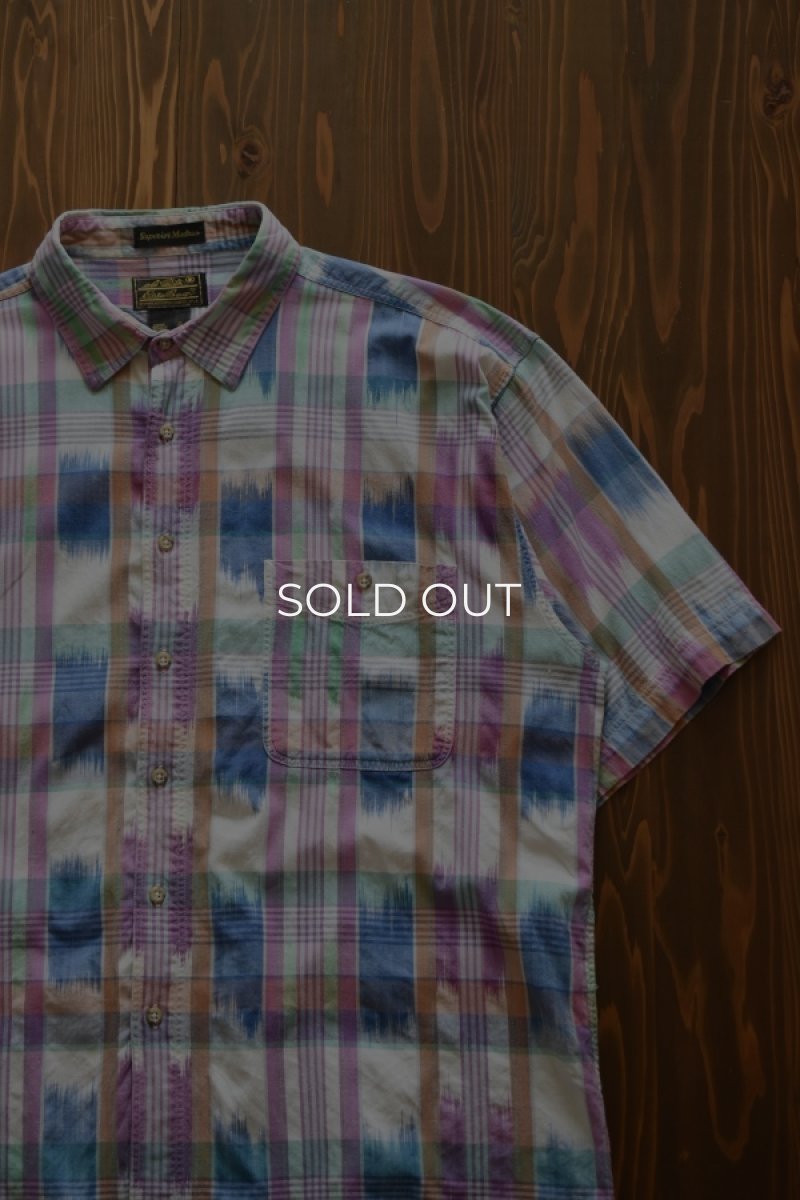 画像6: 80's Eddie Bauer S/S check shirt -made in INDIA- (6)