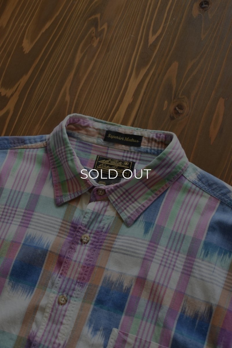 画像8: 80's Eddie Bauer S/S check shirt -made in INDIA- (8)