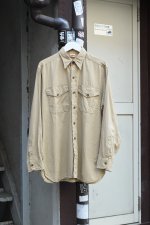 画像1: 50-60's Cameron Camolin L/S cotton poplin shirt (1)