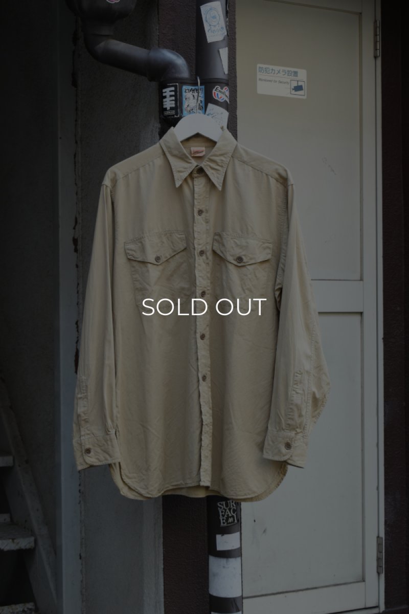 画像1: 50-60's Cameron Camolin L/S cotton poplin shirt (1)