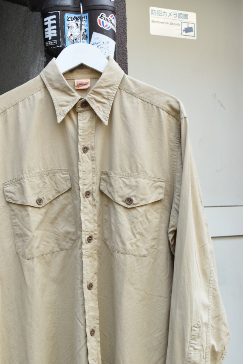 画像2: 50-60's Cameron Camolin L/S cotton poplin shirt (2)
