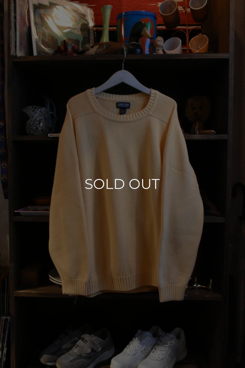 画像1: 90's LANDS' END cotton crew neck sweater -made in USA- (1)