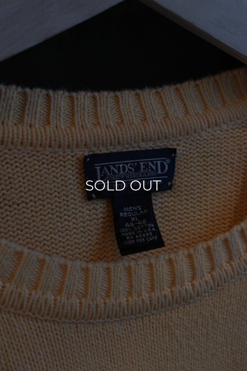 画像5: 90's LANDS' END cotton crew neck sweater -made in USA- (5)