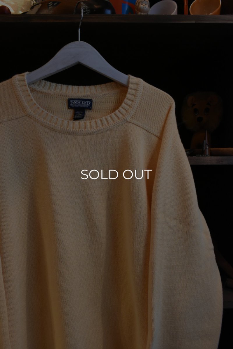 画像2: 90's LANDS' END cotton crew neck sweater -made in USA- (2)