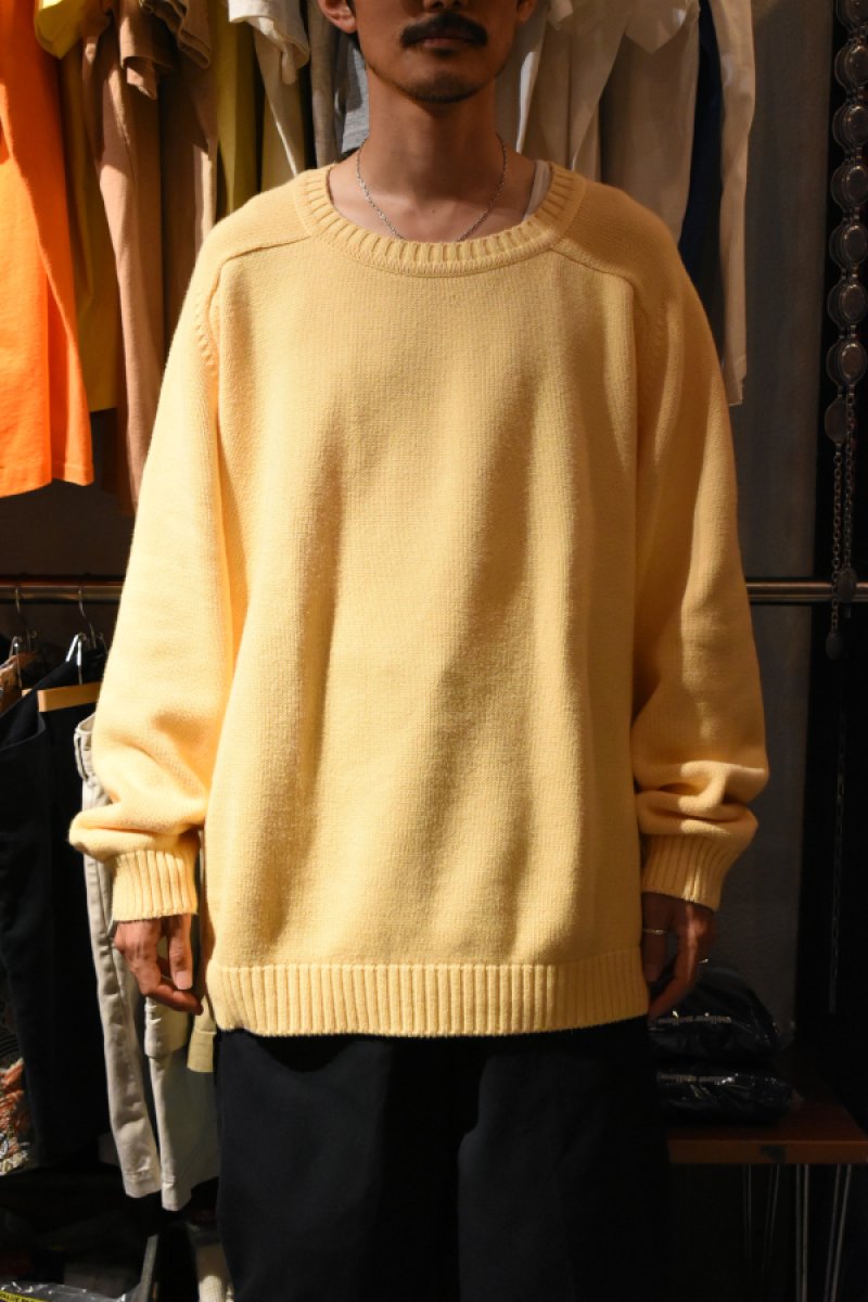 画像1: 90's LANDS' END cotton crew neck sweater -made in USA-
