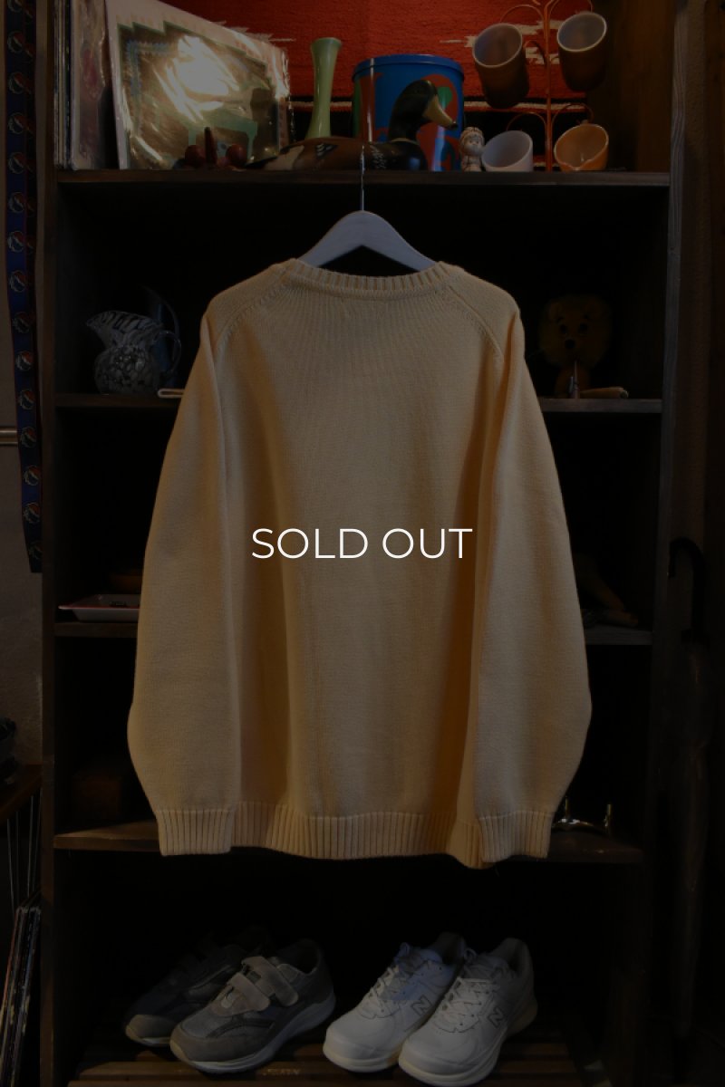 画像9: 90's LANDS' END cotton crew neck sweater -made in USA- (9)