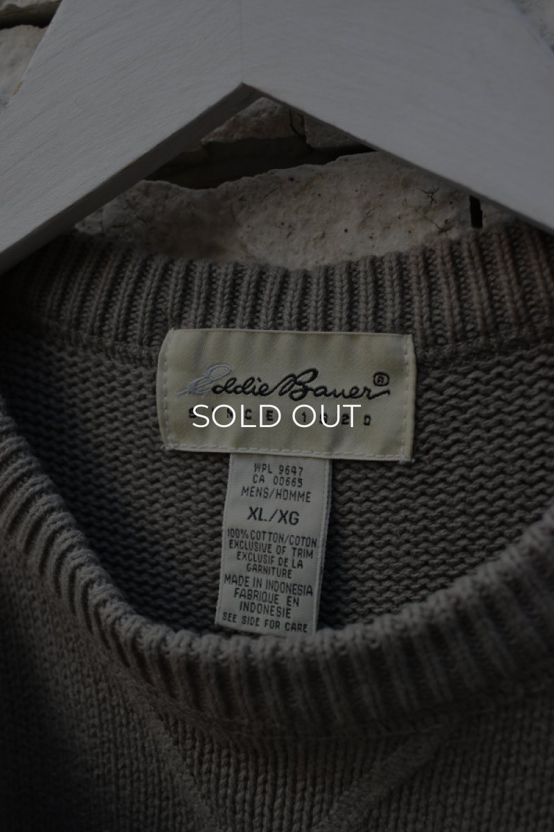 画像5: 90's Eddie Bauer cotton crew neck sweater (5)