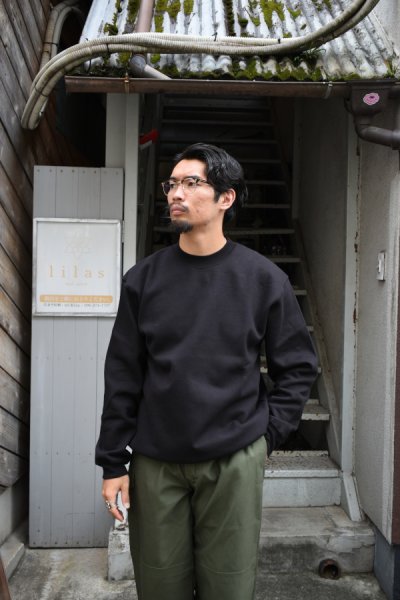 画像1: [NEW] BAYSIDE crew neck sweat shirt -MADE IN USA-（BLACK）