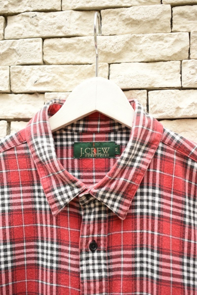 画像4: 90's J.CREW check flannel shirt -MADE IN USA- (4)