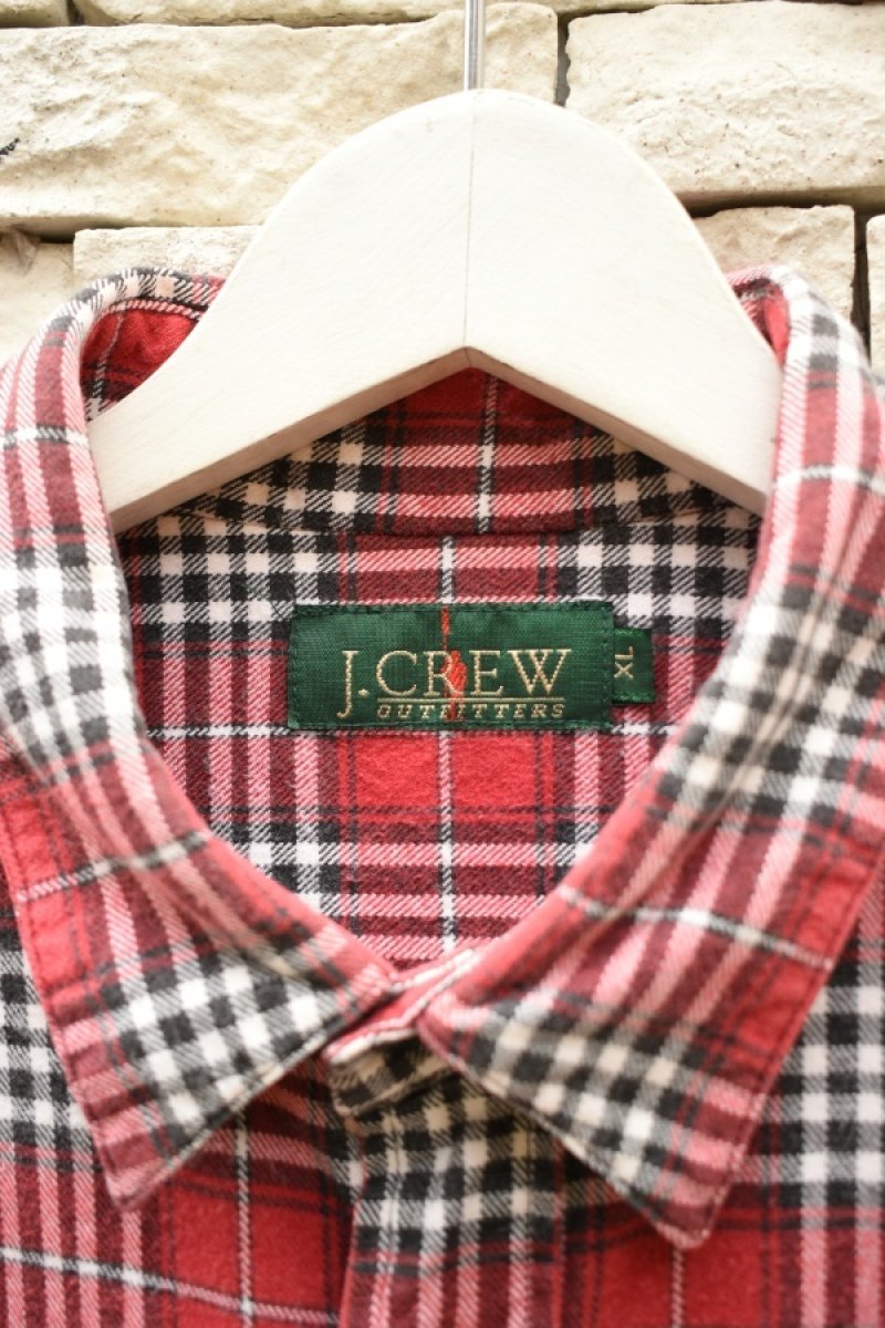 画像5: 90's J.CREW check flannel shirt -MADE IN USA- (5)