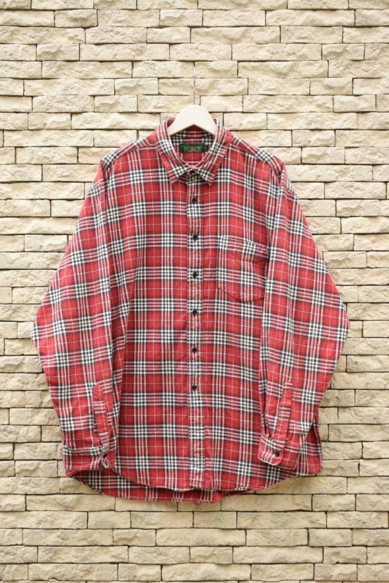 画像1: 90's J.CREW check flannel shirt -MADE IN USA- (1)