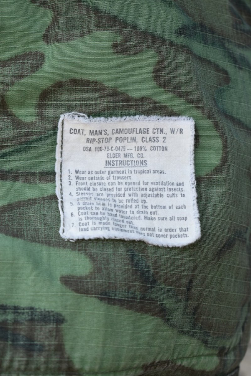 画像19: 70's US ARMY JUNGLE FATIGUE jacket -ERDL Camouflage Pattern-  (19)