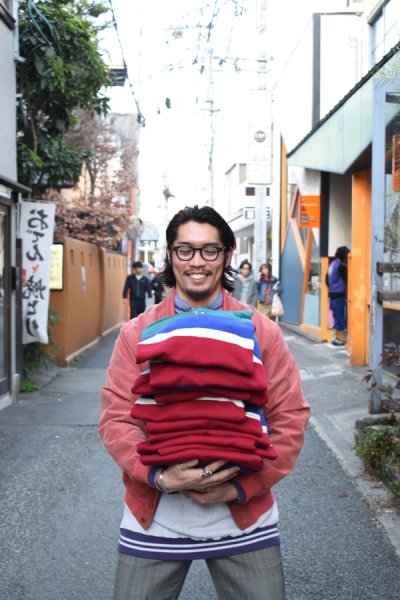 画像1: [DEADSTOCK] 90's COLUMBIAKNIT rugby hoodie -MADE IN USA-