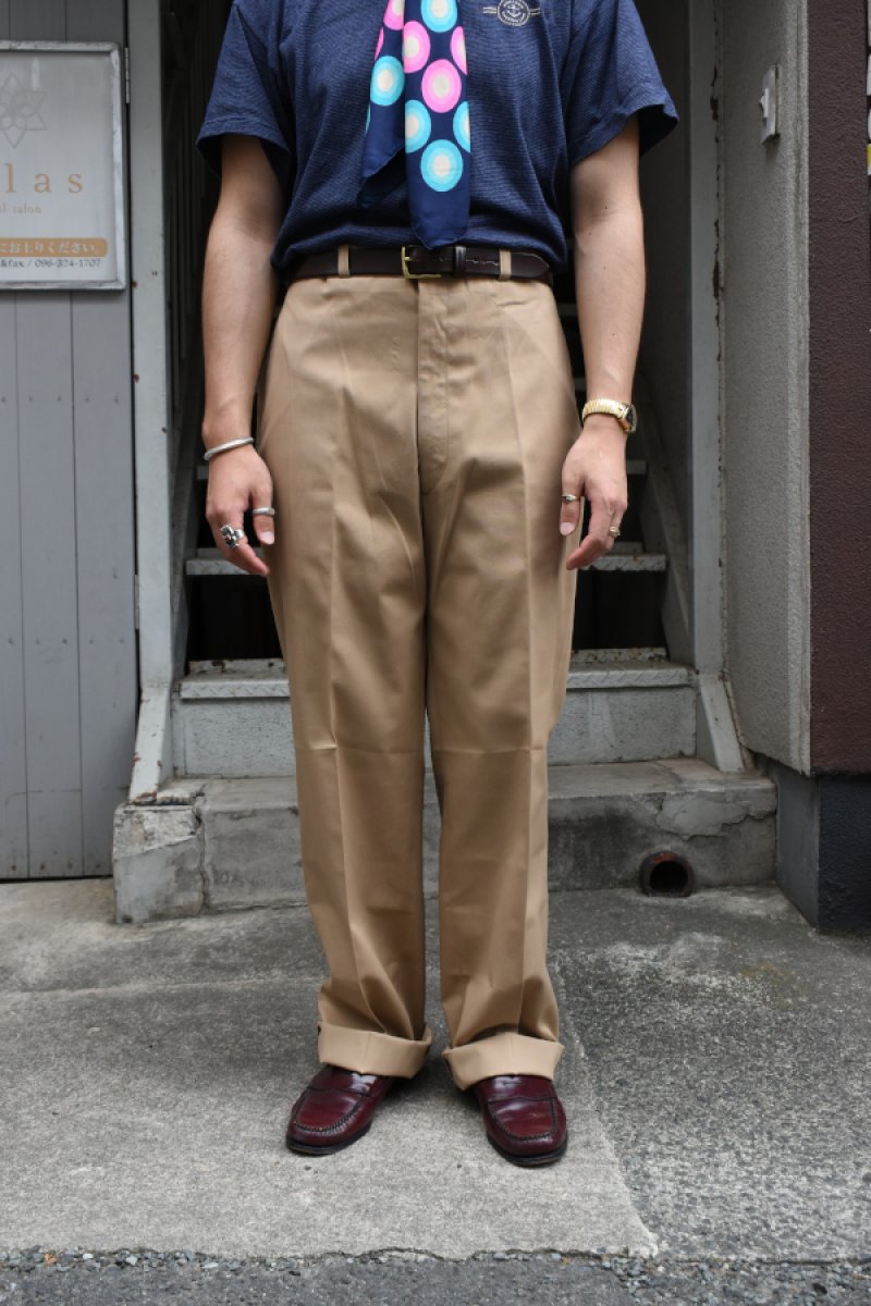 画像14: [DEADSTOCK] 70's US ARMY chino trousers -TAN445- (14)