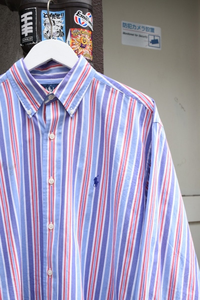 画像2: Ralph Lauren Stripe BD Shirt (2)