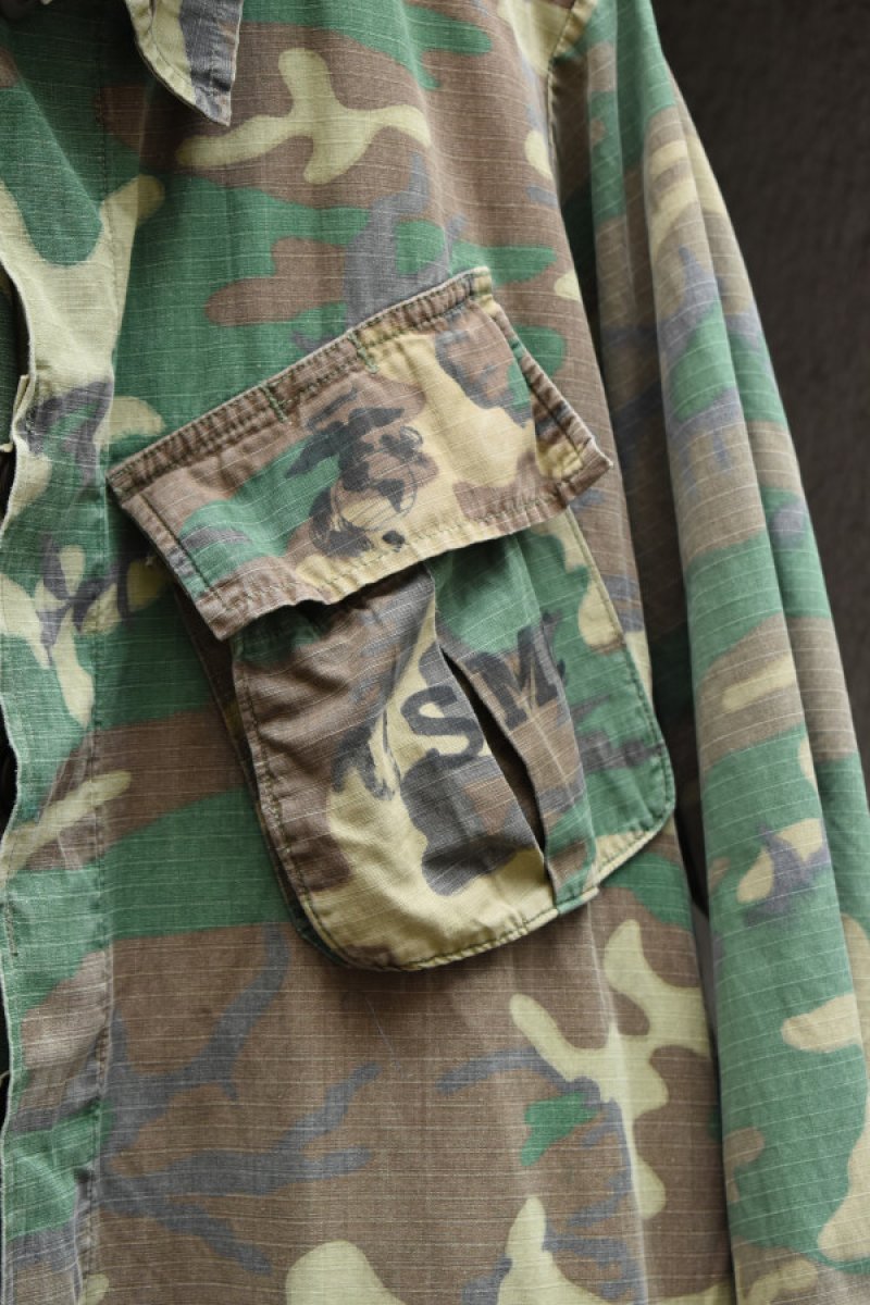 画像5: 70's US ARMY Jungle Fatigue Jacket -ERDL Camouflage Pattern- (5)