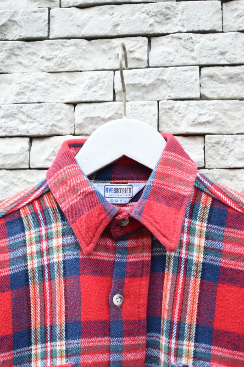 画像5: 70-80's FIVE BROTHER Check Flannel Shirt -MADE IN USA- (5)