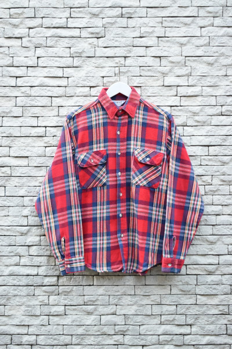 画像1: 70-80's FIVE BROTHER Check Flannel Shirt -MADE IN USA- (1)