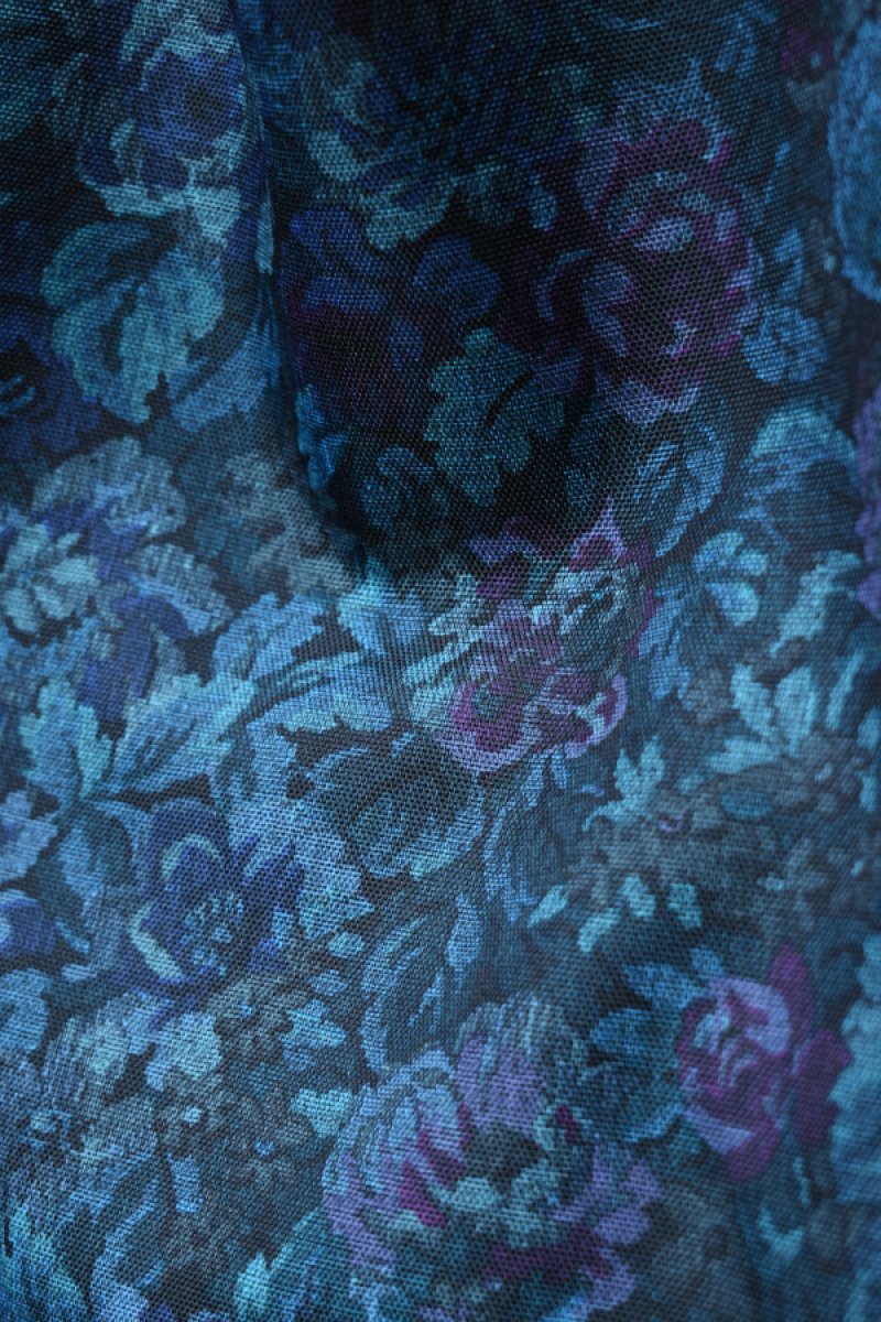 画像4: [DEADSTOCK] WILD WALLETS Patterned Floral Tote Bag -MADE IN USA- [BLUE] (4)