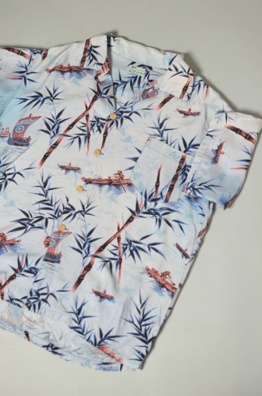 50's~ bamboo pattern hawaiian shirt が入荷いたしました