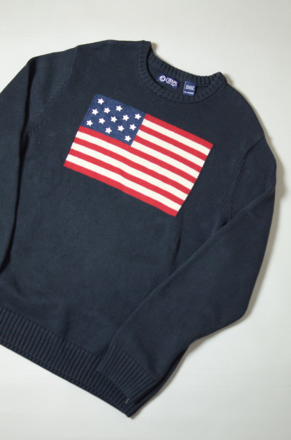 90's~ CHAPS star & stripe cotton knit が入荷しました