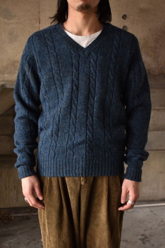 画像1: J.B.Britton Shetland wool knit sweater (1)