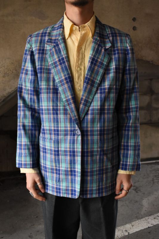 画像1: Norm Thomson madras check tailored jacket (1)