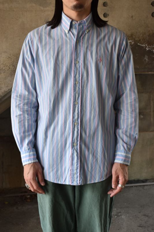 画像1: Ralph Lauren L/S stripe shirt (1)