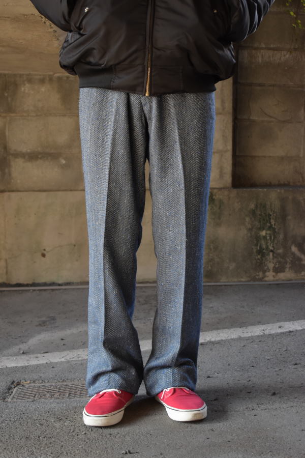 70's FARAH herringbone twill flare pants